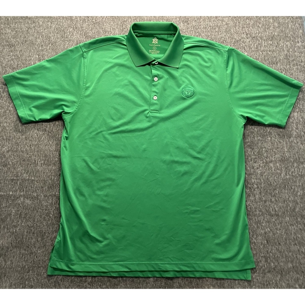 Turtleson Polo Shirt Men's Large Green Tour Performance Stretch Golf